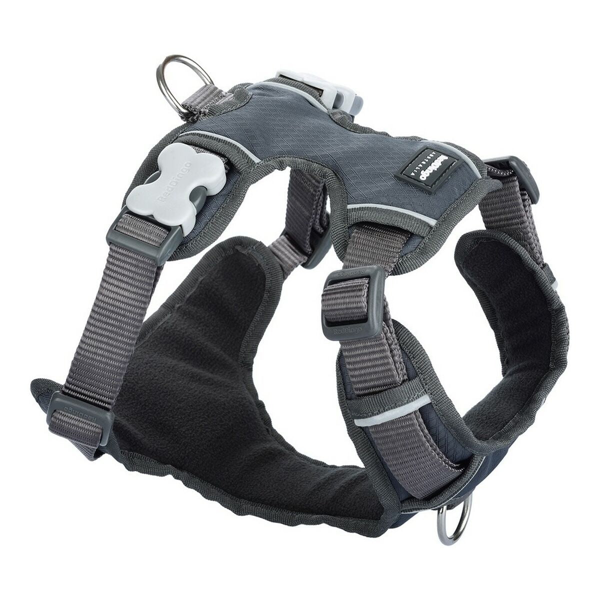 Dog Harness Red Dingo Padded Grey M-0