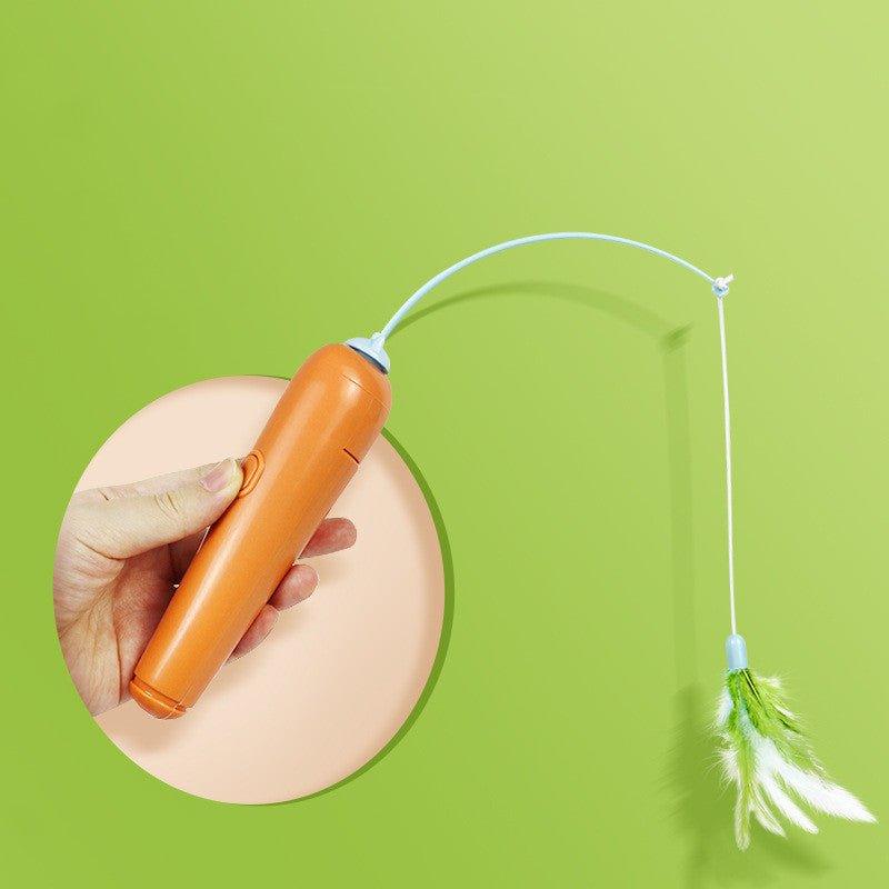 Interactive 2-in-1 Cat Toy with Feather Spinner