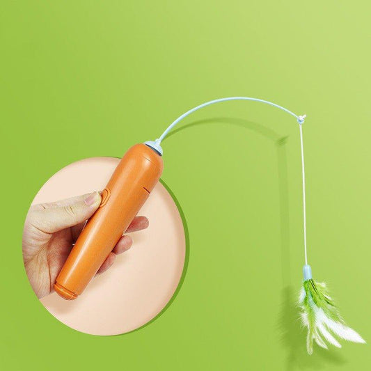Interactive 2-in-1 Cat Toy with Feather Spinner