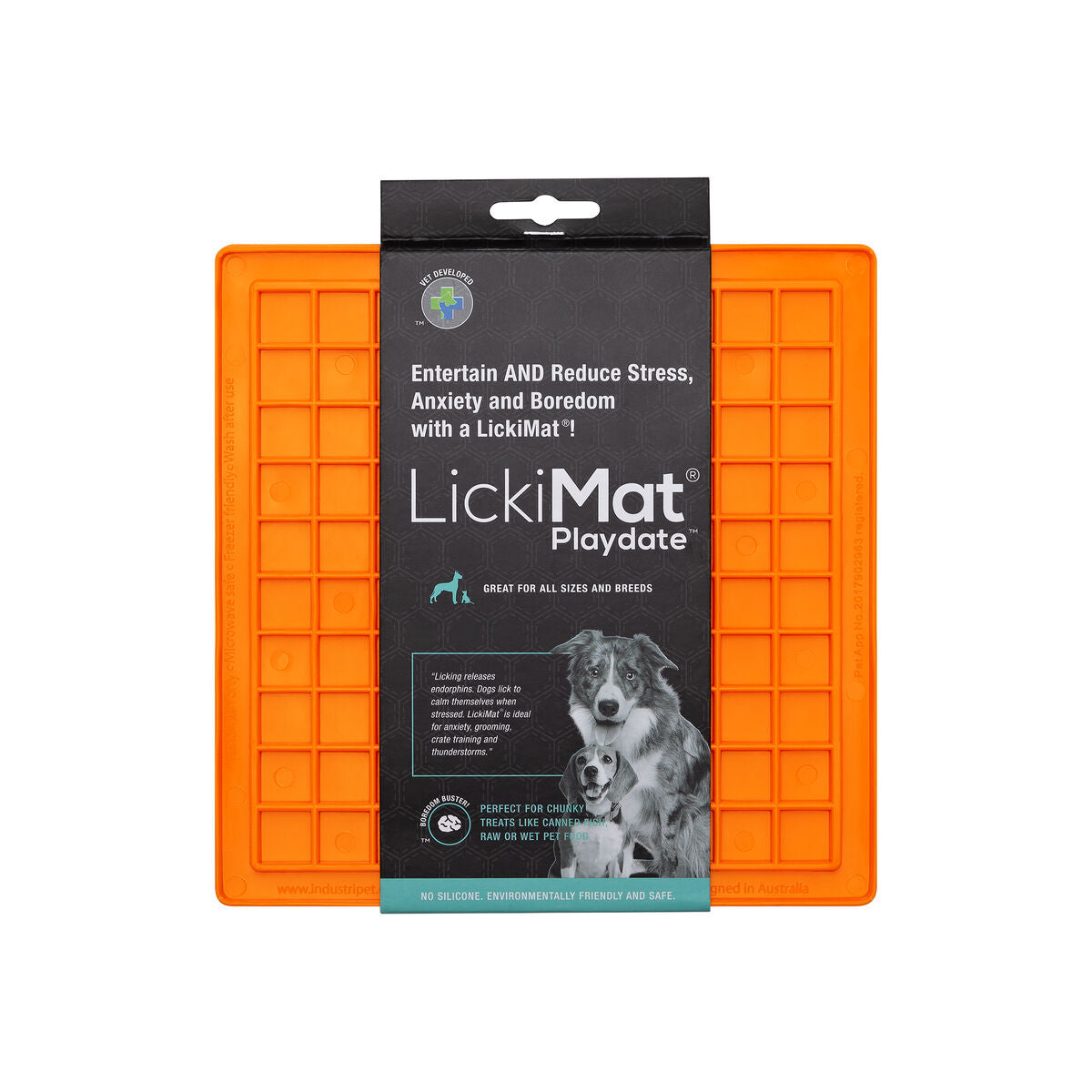 LickiMat Dog Feeder – TPR Orange Slow-Feeding Mat