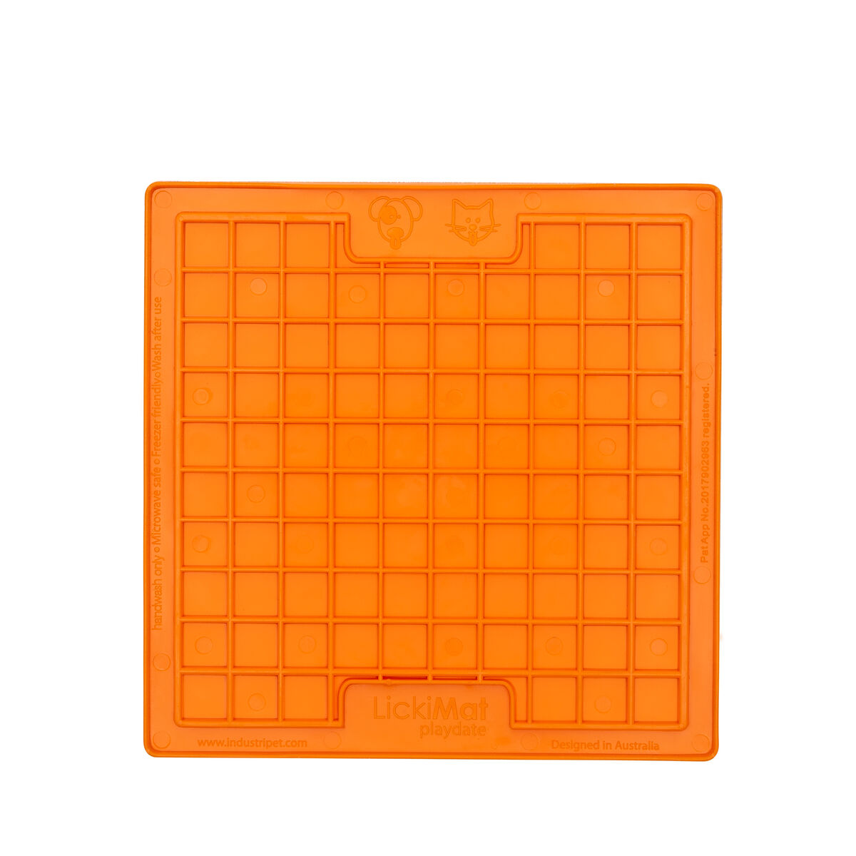 LickiMat Dog Feeder – TPR Orange Slow-Feeding Mat