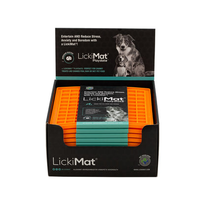 LickiMat Dog Feeder – TPR Orange Slow-Feeding Mat