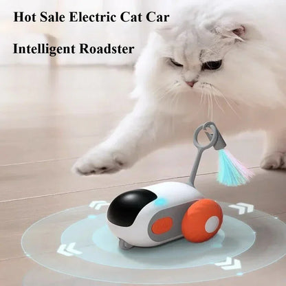Interactive Remote-Control Cat Toy Car with Feather