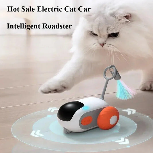 Interactive Remote-Control Cat Toy Car with Feather