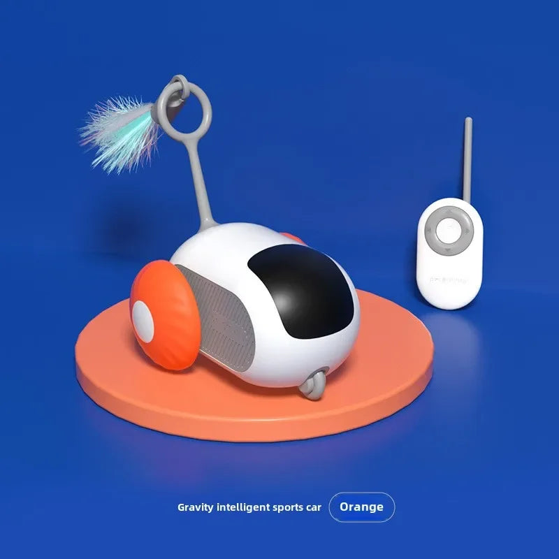 Interactive Remote-Control Cat Toy Car with Feather