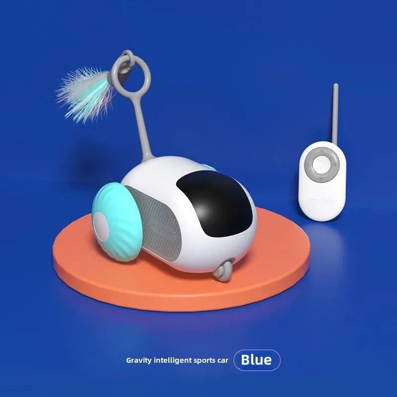 Interactive Remote-Control Cat Toy Car with Feather